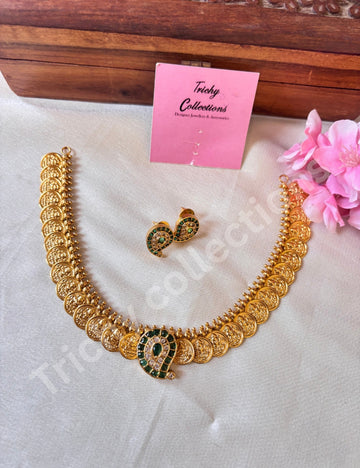 Lakshmi coin gold look a like necklace